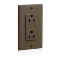 Product Image of Decora Plus SuRGe Protective Duplex Receptacle Outlet,  15A, 125V Back or Side Wire, NEMA 5-15R, 2-Pole, 3-Wire (Brown)