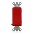 Product Image of 20A, 120/277V Decora Plus Rocker Double-pole AC Quiet Switch, Commercial Spec Grade, Self Grounding, Back & Side Wired (Red)