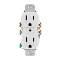 Product Image of 15A Duplex Outlet/receptacle, No Ears, Grounding (White)