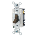 Product Image of 20A, 120/277V Toggle 3-way AC Quiet Switch, Heavy Duty Spec Grade, Grounding, Back & Side Wired (Brown)
