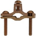 Product Image of 3/8"-1" Direct Burial Bronze Bare Ground Clamp, 10 Sol - 2 Str (Pack of 25)