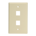 Product Image of Single-Gang Quickport, Wallplate For LaRGe Connectors, 2-port (Ivory)