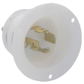 Product Image of 20A, 250V 3-Phase, NEMA L15-20P, 3P, 4W, Flanged Inlet Locking Receptacle, Grounding (White)