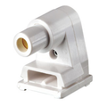 Product Image of Slimline Base, Single Pin, Standard Fluorescent Lampholder, Pedestal, Slide-on Lock-on, Plunger, Quickwire 18awg Solid Or Str Tinned (White)