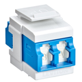 Product Image of Quickport, Duplex Lc Adapter, Shuttered, Sm, Zirconia Ceramic Sleeve (Blue)/white