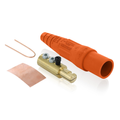 Product Image of 16 Series Taper Nose Cam-Type Male Plug, Contact & Insulator, Detachable, 2/0, 4/0 AWG, 400A Max, Type 3R When Mated (Orange)