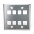 Product Image of Stainless Steel Quickport, Wallplate, Dual-Gang, 8-port