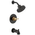 Product Image of Nicoli Monitor 14 Series Tub and Shower (Matte Black/Champagne Bronze), 144749-GZ