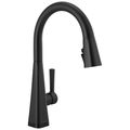 Product Image of Lenta Single-Handle Pulldown Kitchen Faucet w/ Touch2O Technology (Matte Black)