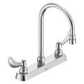 Product Image of 2 Handle 8" Cast Deck Mount Faucet (Chrome)