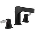 Product Image of Zura 2 Handle Widespread Bathroom Faucet (Chrome/Matte Black), 3574-CSMPU-DST