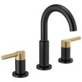 Product Image of Nicoli 2 Handle Widespread Bathroom Faucet (Matte Black/Champagne Bronze), 35749LF-GZ