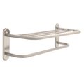 Product Image of 24" Stainless Steel Towel Shelf w/ One Bar, Exposed Mounting (Satin Nickel)