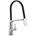 Product Image of Pivotal Single Handle Exposed Hose Kitchen Faucet (Chrome)