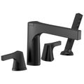 Product Image of Zura 4-hole Roman Tub w/ Handshower Trim (Matte Black), T4774-BL