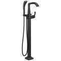 Product Image of Stryke Single Handle Floor Mount Tub Filler Trim (Matte Black), T4776-BLFL