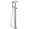 Product Image of Cassidy Single Handle Floor Mount Tub Filler Trim w/ Hand Shower, Less Handle (Chrome), T4797-FL-LHP