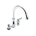 Product Image of Single Handle Pull-Down Kitchen Faucet with Soap Dispenser (Chrome), 978-SD-DST