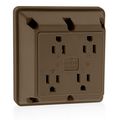 Product Image of 4-in-1 Quadruplex Receptacle Outlet,  15A, 125V Side Wire, NEMA 5-15R, 2-Pole, 3-Wire (Brown)