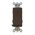 Product Image of 20A, 120/277V Decora Plus Rocker 4-Way AC Quiet Switch, Commercial Spec Grade, Self Grounding, Back & Side Wired, (Brown)