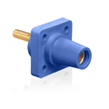 Product Image of 16 Series Female Panel Receptacle, Cam-Type, 90-Degree, Threaded Stud Length, 1.5", Taper Nose, 400A Max, Cable Range, #2 to 4/0 AWG (Blue)