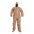 Product Image of Tychem 5000 C3122T Disposable Chemical Resistant Coveralls w/ Zipper Closure, Tan, Medium (Pack of 6)
