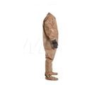 Product Image of Tychem 5000 C3184T Coverall w/ Collar, Attached Dual Layer Gloves, Socks w/ Outer Boot Flaps, Double Storm Flap; Hook and Loop, Tan, Medium (Pack of 6)