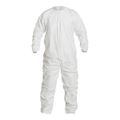 Product Image of Tyvek IsoClean IC253B Coverall w/ Bound Neck, Dolman Sleeves, Covered Elastic Wrists and Ankles, Zipper, White, Medium (Pack of 25) - Bulk