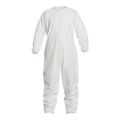 Product Image of Tyvek IsoClean IC254B Coverall w/ Bound Neck, Dolman Sleeves, Covered Elastic Wrists and Ankles, Zipper, Donning Snaps, White, Small (Pack of 25)