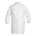 Product Image of Tyvek IsoClean IC263S Frock w/ High Mandarin Collar, Set Sleeve Design, Elastic Wrists, Front Snap Closure, White, X-Large (Pack of 30)