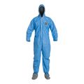 Product Image of ProShield 10 PB122S Coverall w/ Standard Hood, Elastic Wrists, Attached Skid-Resistant Boots, Storm Flap, Blue, X-Large (Pack of 25)