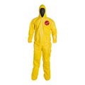 Product Image of Tychem 2000 QC122S Disposable Chemical Resistant Coveralls w/ Zipper Closure, Yellow, Medium (Pack of 12)