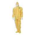 Product Image of Tychem 2000 QC122T Coverall w/ Standard Hood, Elastic Wrists, Socks, Storm Flap; Adhesive Closure, Yellow, Large (Pack of 4)