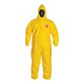 Product Image of Tychem 2000 QC127S Disposable Chemical Resistant Coveralls w/ Zipper Closure, Yellow, Large (Pack of 12)