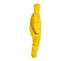 Product Image of Tychem 2000 QC127T Coverall w/ Standard Hood, Elastic Wrists and Ankles, Storm Flap; Adhesive Closure, Yellow, 5X-Large (Pack of 4)