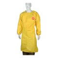 Product Image of Tychem 2000 QC275B Sleeved Apron, Elastic Wrists, 44in Long, Snaps at Neck, Waist Ties, Yellow, Medium (Pack of 25)