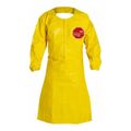 Product Image of Tychem 2000 QC275B Sleeved Apron, Elastic Wrists, 44in Long, Snaps at Neck, Waist Ties, Yellow, X-Large (Pack of 25)