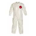 Product Image of Tychem 4000 SL125B Coverall w/ Collar, Elastic Wrists and Ankles, Storm Flap; Adhesive Closure, White, 2X-Large (Pack of 12)