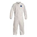 Product Image of Tyvek 400 D TD125S Disposable Chemical Resistant Coveralls w/ Zipper Closure, White/Blue, Large (Pack of 25)