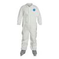 Product Image of Tyvek 400 TY121S Coverall w/ Collar, Elastic Wrists, Attached Skid-Resistant Boots, White, Large (Pack of 25)