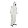 Product Image of Tyvek 400 TY122S Coverall w/ Respirator Fit Hood, Elastic Wrists, Attached Skid-Resistant Boots, Storm Flap, White, 5X-Large (Pack of 25)