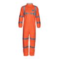 Product Image of Tyvek 500 HV TY125S Coverall w/ Elastic Wrists and Ankles, Fluorescent Orange w/ Grey Retroreflective, Hi-Vis Orange/Grey, 2X-Large (Pack of 25)