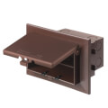 Product Image of 1-Gang Weatherproof Low Profile Inbox, Vertical, In-Use Cover, for New Brick w/ Adapter Sleeve (Brown)