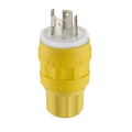 Product Image of 30A, 125/250V NEMA L14-30P, 3P, 4W, Locking Plug, Grounding, Wetguard (Yellow)