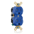 Product Image of Duplex Receptacle Heavy Duty Two Outlets Marked Controlled 20A 125V NEMA 5-20R 2P 3W (Blue)