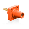 Product Image of 16 Series Female Panel Receptacle, Cam-Type, 90-Degree, Threaded Stud Length, 1.5", Taper Nose, 400A Max, Cable Range, #2 to 4/0 AWG (Orange)
