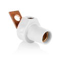 Product Image of 16 Series Taper Nose Single Pole Cam Type Female Terminal Connector, Bus Bar Mount, Angle, #2, 4/0 AWG, 400A Max (White)