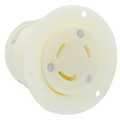 Product Image of 30A, 125/250V NEMA L10-30R, 3P, 3W, Flanged Outlet Locking Receptacle, Non-Grounding (White)