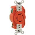 Product Image of 20A, 125/250V NEMA L14-20R, 3P, 4W, Flush Mtg Locking Receptacle, Isolated Ground, V-0-MAX (Orange)