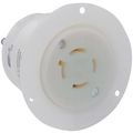 Product Image of 20A, 125/250V NEMA L14-20R, 3P, 4W, Flanged Outlet Locking Receptacle, Grounding (White)